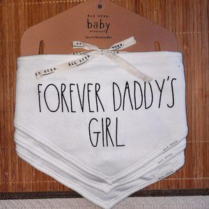 Brand New Rae Dunn Baby Bibs. Set of 3 Forever Daddy's Girl, Bundle  of Joy, Yum